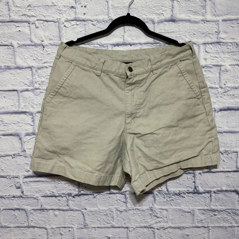 PATAGONIA STAND UP KHAKI BEIGE ORGANIC COTTON SHORTS SIZE 36 CAMPING vintage